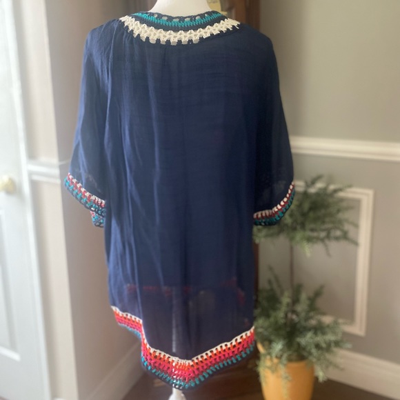 Anandas Collection Crochet Sheer tunic - Picture 2 of 7